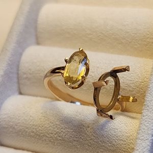 Vintage 9k Gold Victorian Citrine Ring for scrap